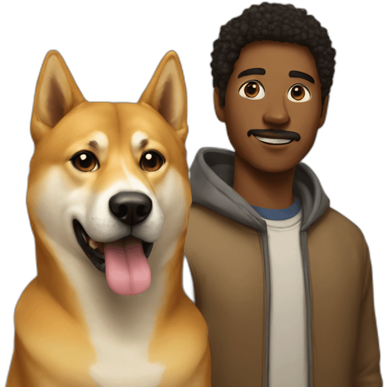 a human and a doge emoji