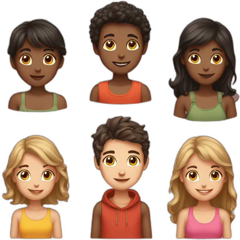 1 boy and 5 Girls emoji