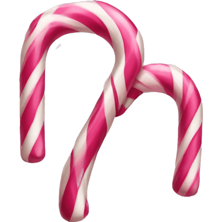 pink and white striped candy cane emoji