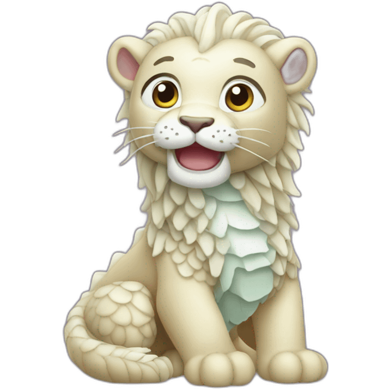 cute merlion side angle emoji