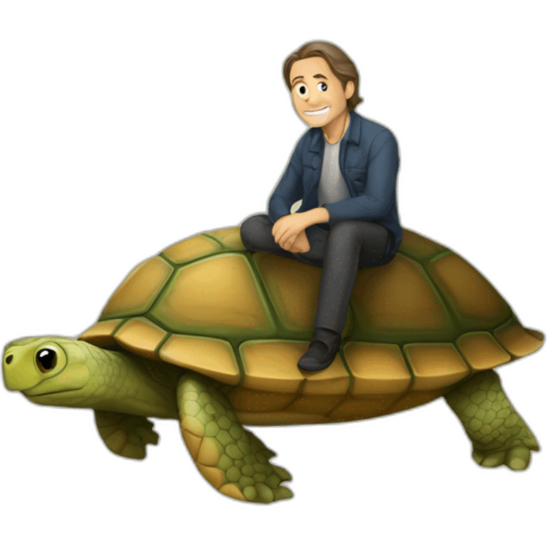 Éric zemour sur le dos d'une tortue emoji