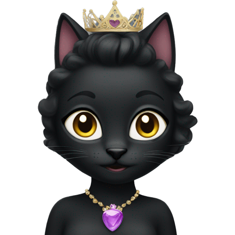 Princess black cat emoji