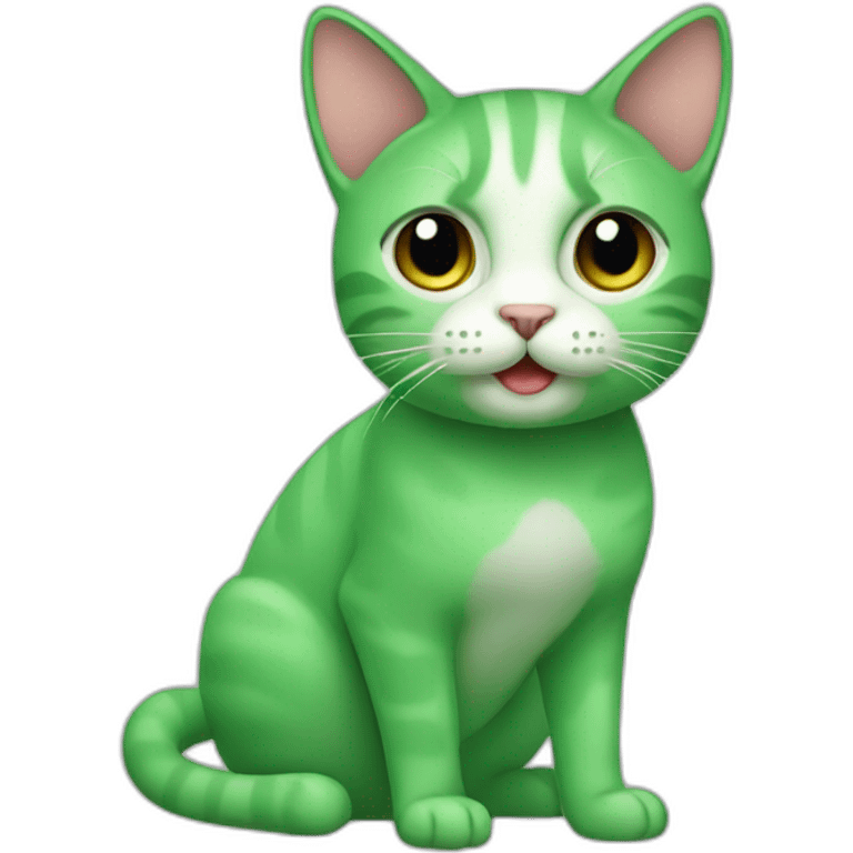 Cat green emoji