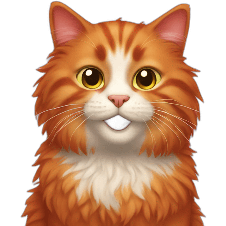 red cat fluffy emoji