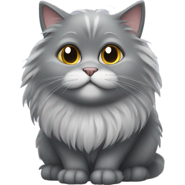 Fluffy grey cat emoji