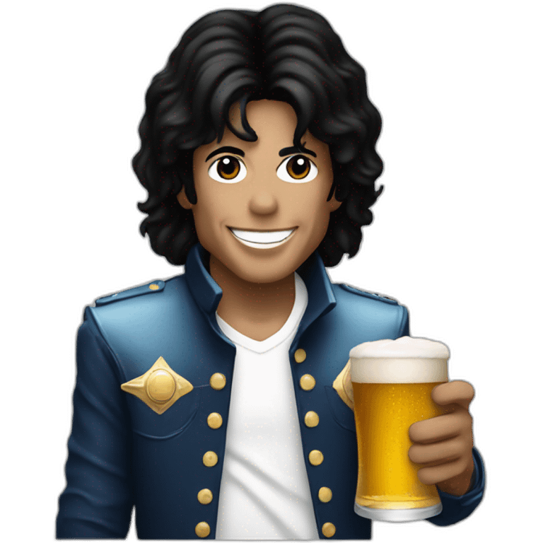 Michael Jackson holding a beer emoji