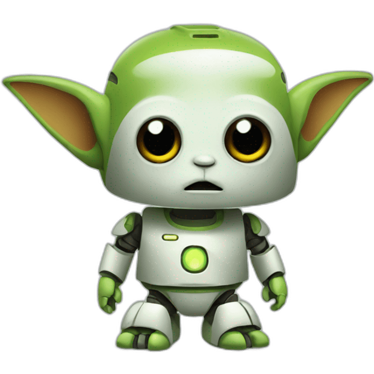 cute robot with yoda ears emoji