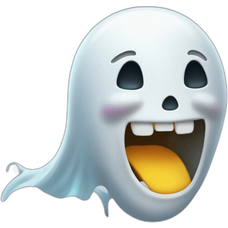 laughing ghost with a spooky theme emoji