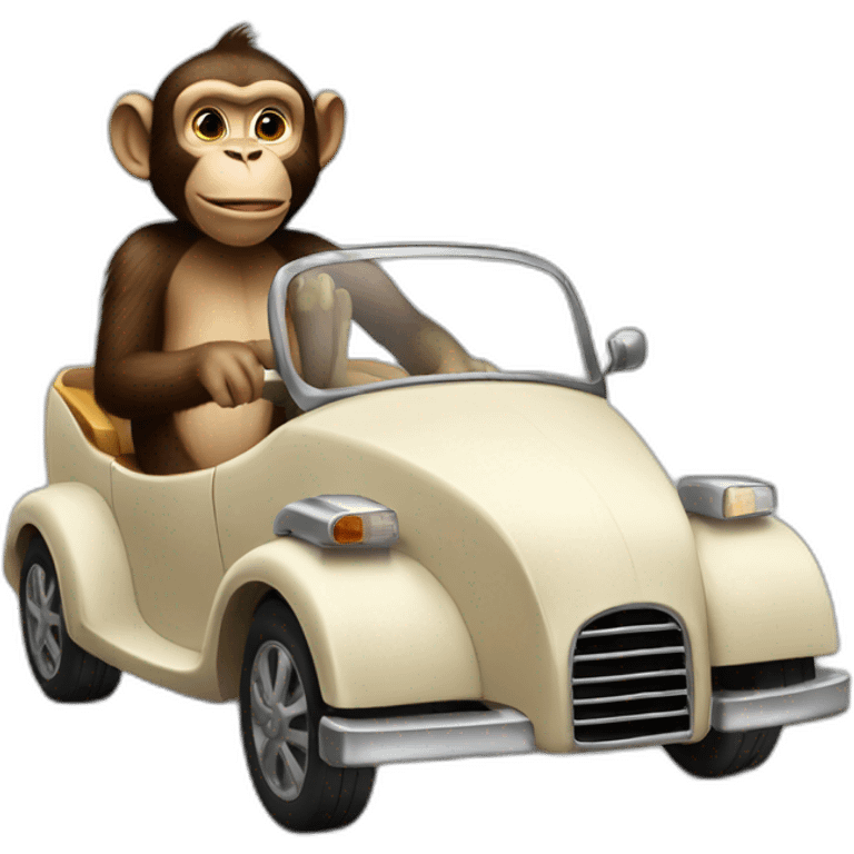 An elegante monkey driving emoji