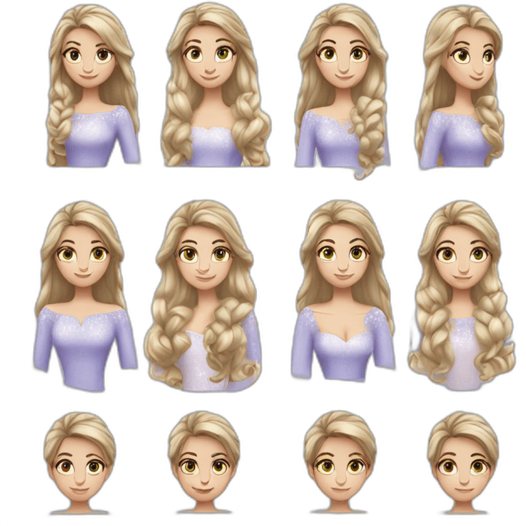 la reine des neiges avec les cheveux longs emoji