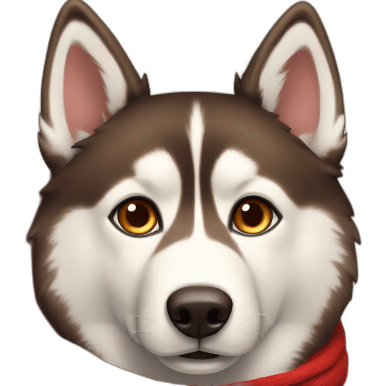 Brown husky with red scarf emoji