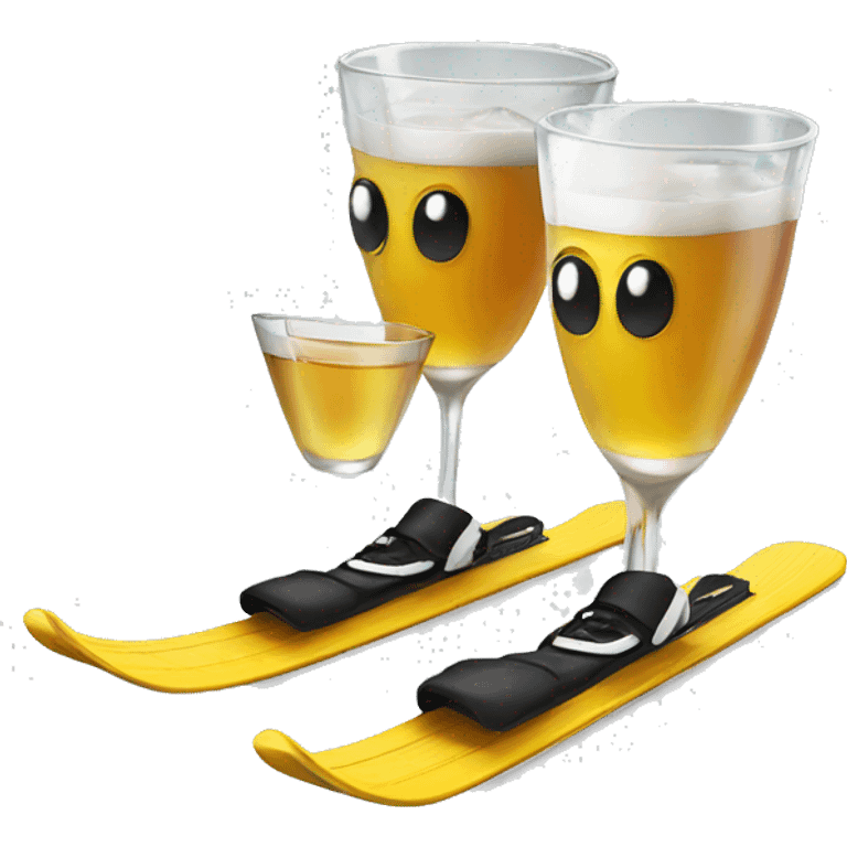 Ski with shot glasses on emoji