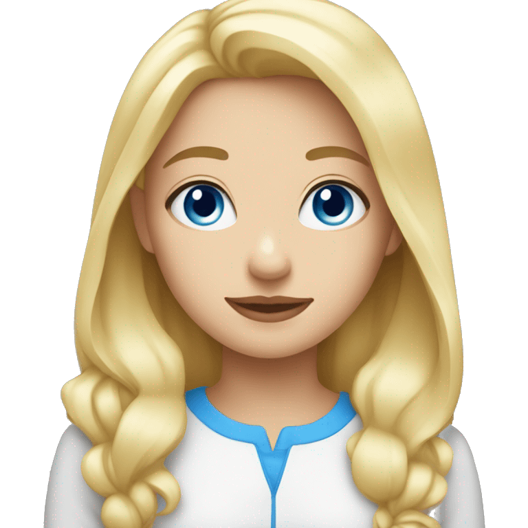 girl, blonde, blue eyes, sweet emoji