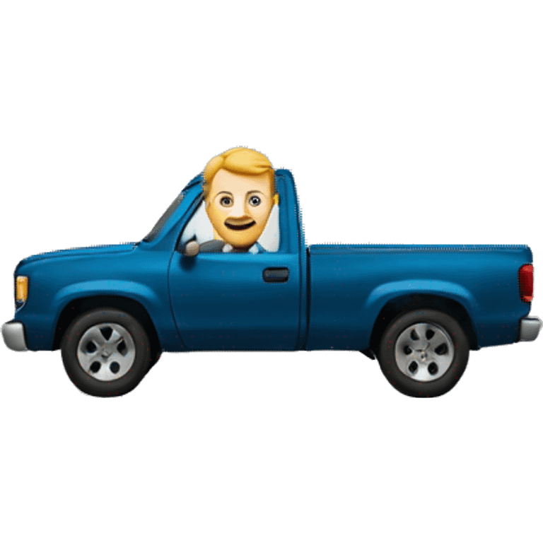 WHITE Man driving a pickup truck emoji