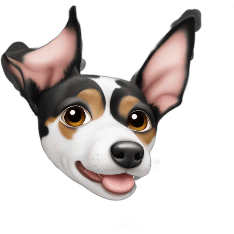 rat terrier white with black cow spots emoji