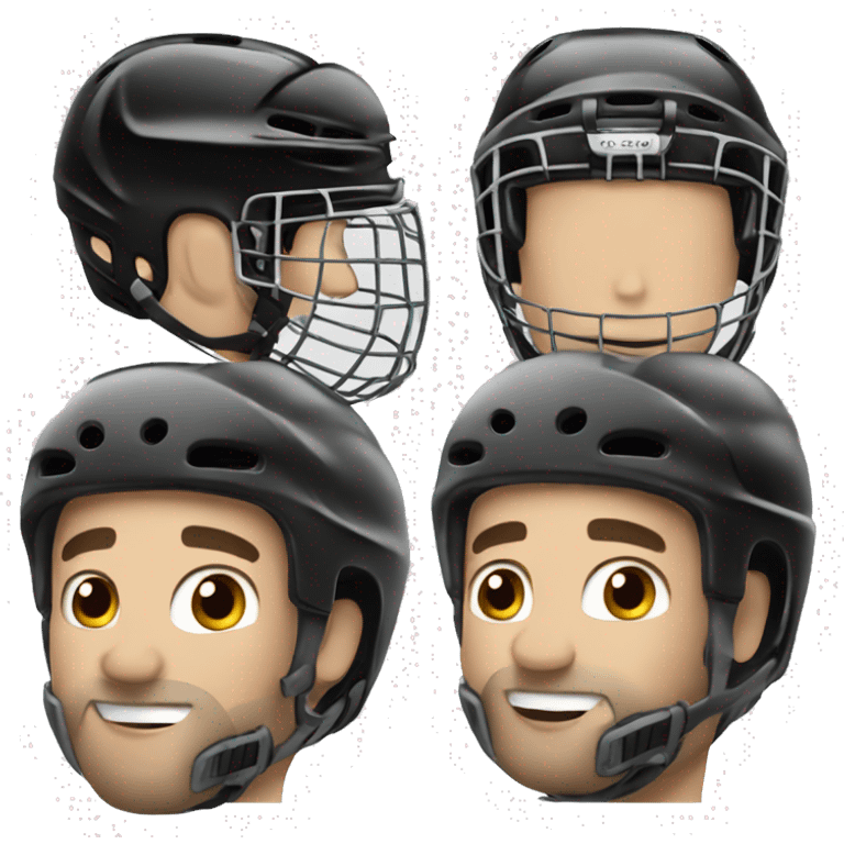 hockey player, with helmet and a viso emoji