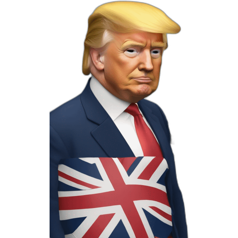 Reine d'Angleterre avec Trump sur un bateau emoji