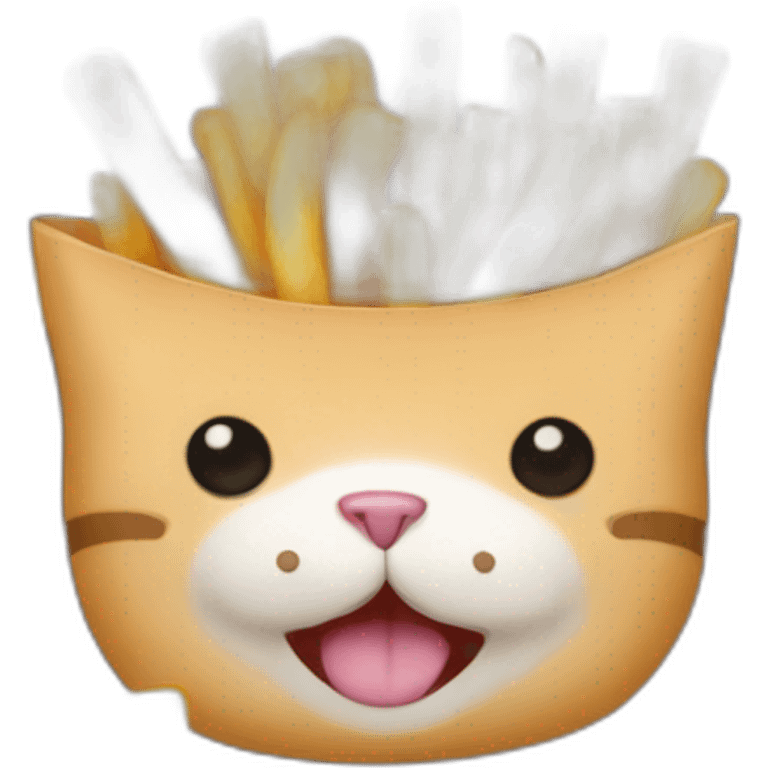 cat French fries emoji