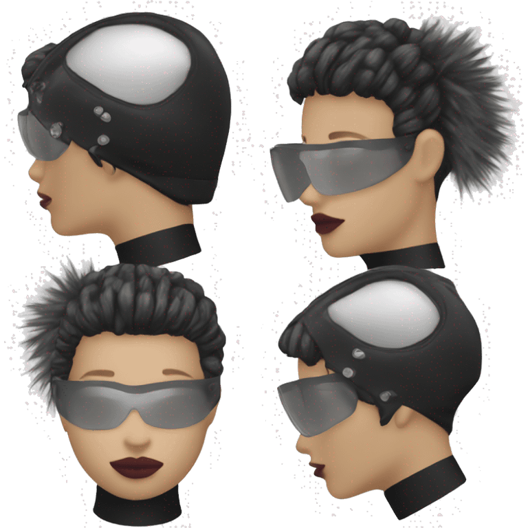 Balenciaga Face Shield model with punky hair emoji