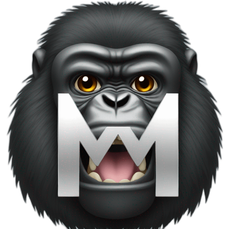 Gorilla with the M letter emoji