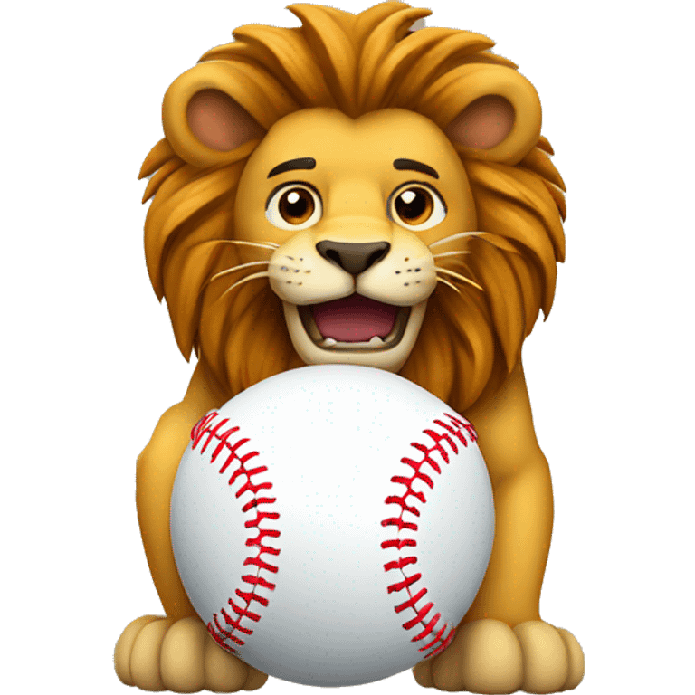 Lion with baseball emoji