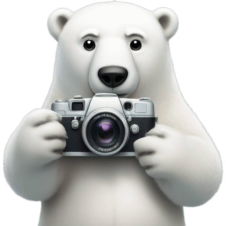 Polar bear holding a Camera  emoji