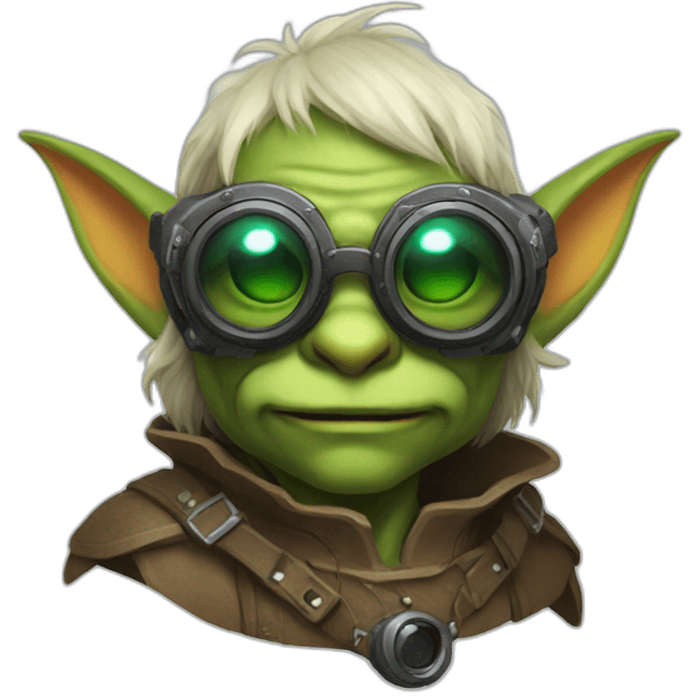 cute fantasy goblin with goggles and beard emoji