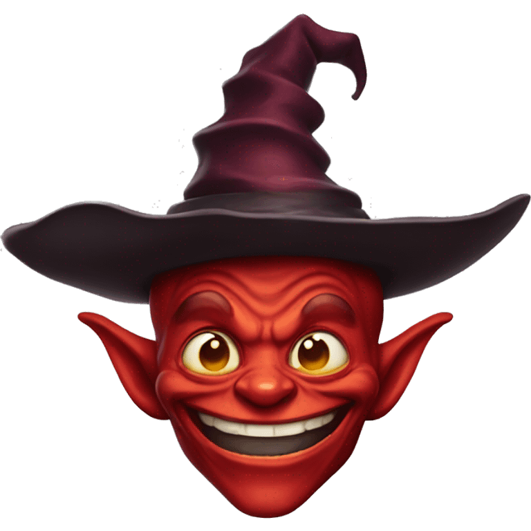 smiling red goblin with hat emoji