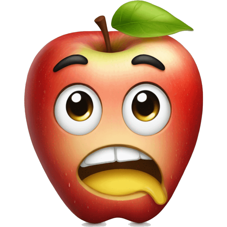 an crying apple emoji