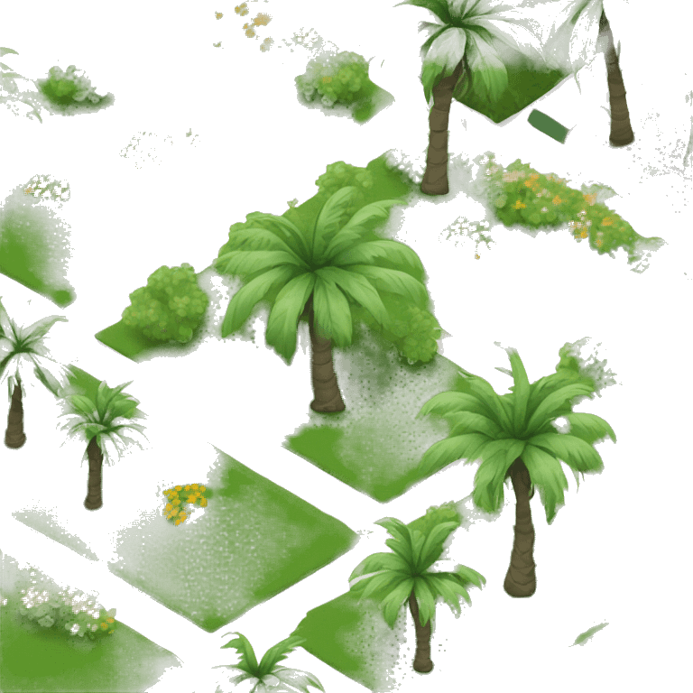 garden with palm trees at the top emoji