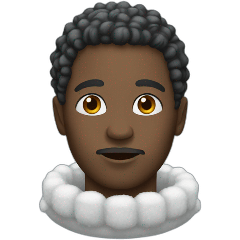 black man, winter, snow emoji