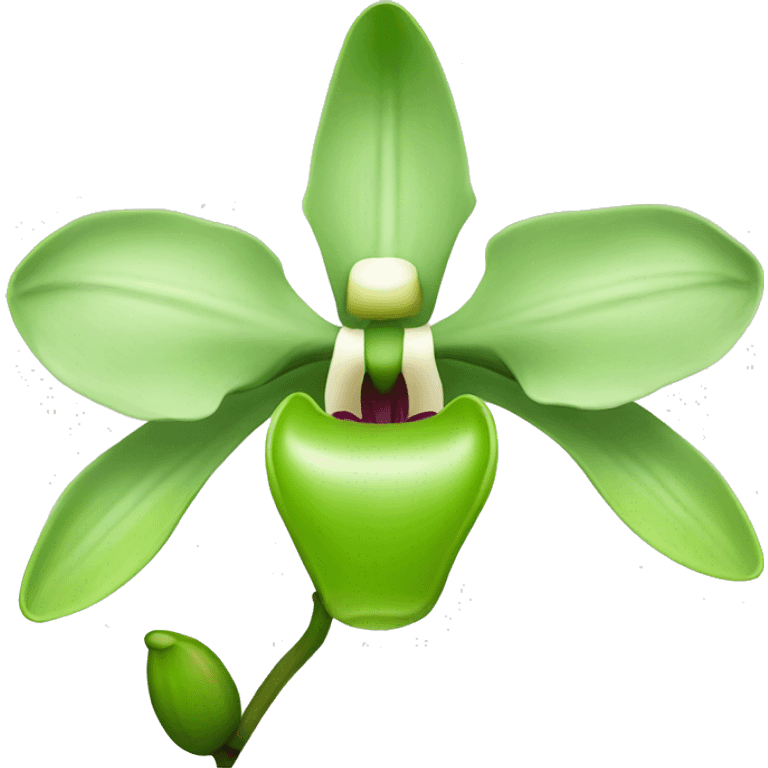 Green orchid flower emoji