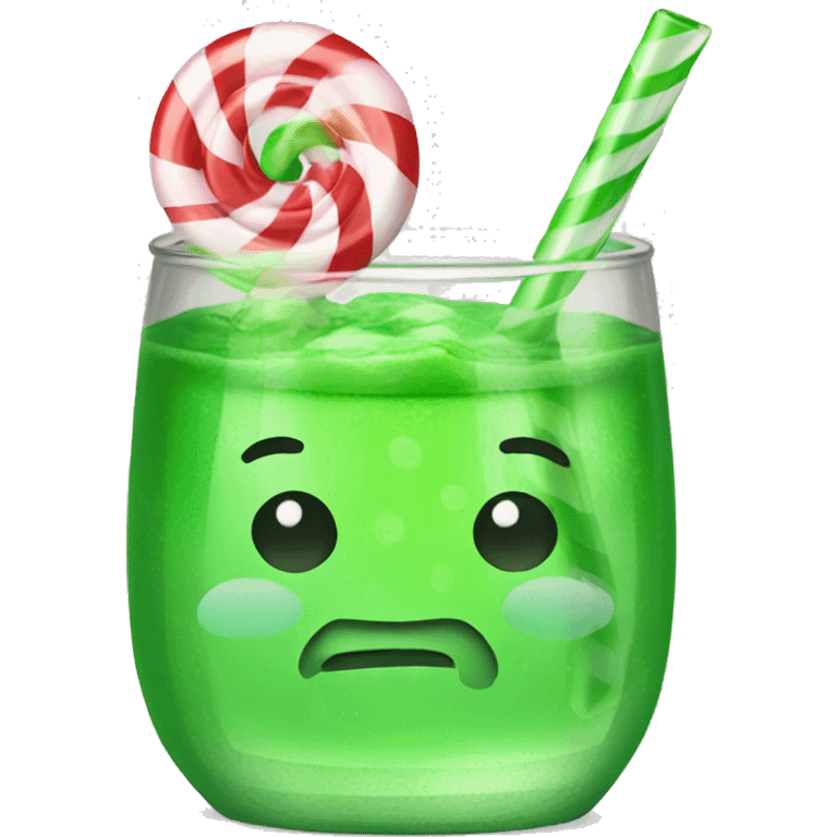 Green drink with candy emoji