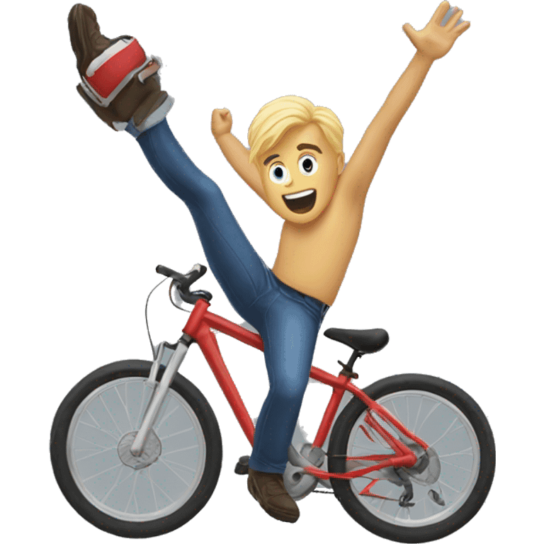 Blonde Man falling off bike emoji