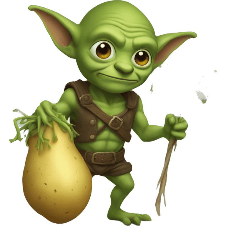 Goblin holding potato emoji