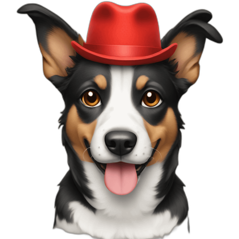 dog in red hat emoji