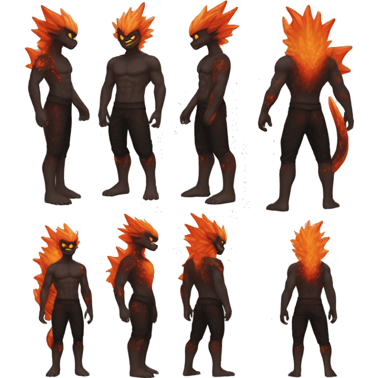  Full Body Legendary Cool Edgy Brown-Black-Red-Orange-gradient Magma-Lava-Volcano-Dragon emoji