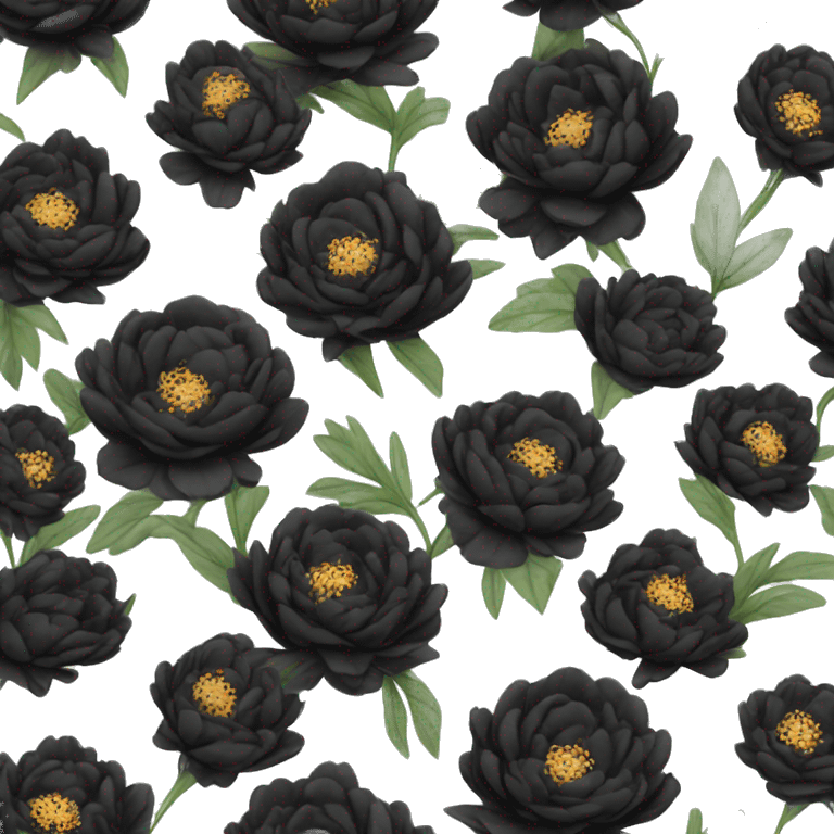 aesthetic black peony emoji