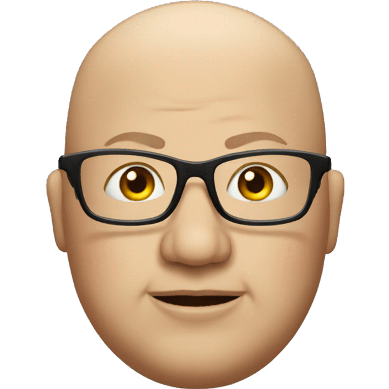 Fat man with a bald head and glasses  emoji