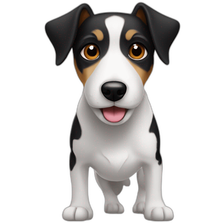 Black and white jack rassel terrier emoji