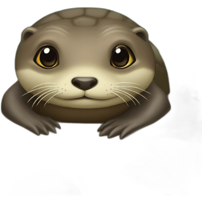 Loutre sur te d'os d'une tortue emoji