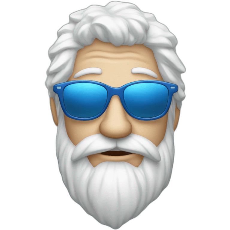 cool Father Frost in sunglasses glasses in a blue fur coat emoji