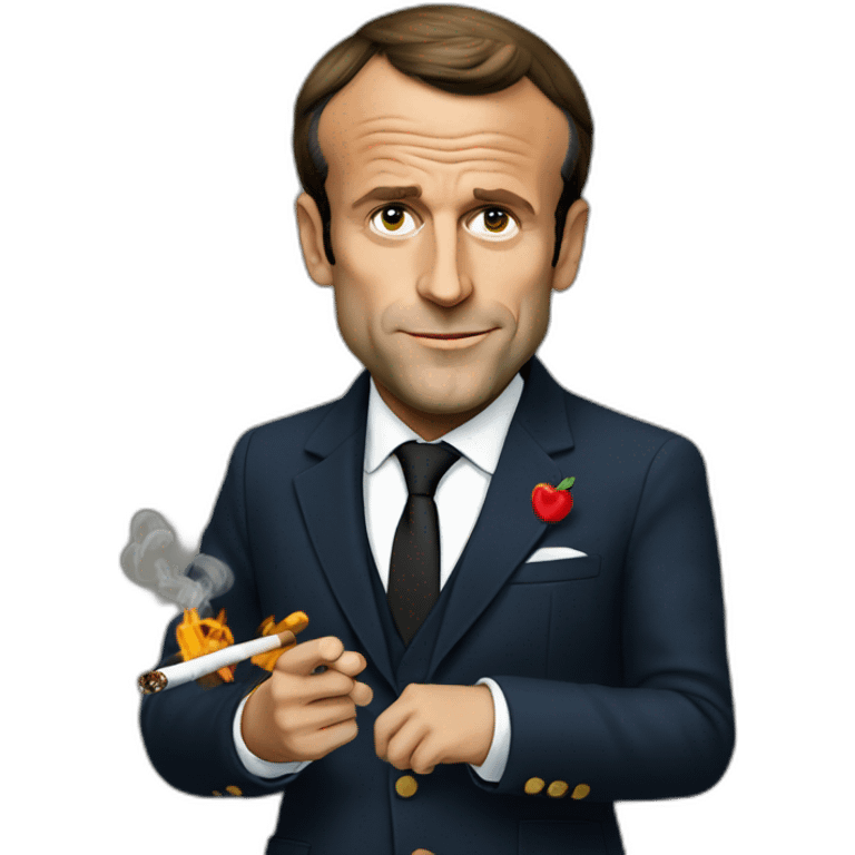 emmanuel macron smoking emoji