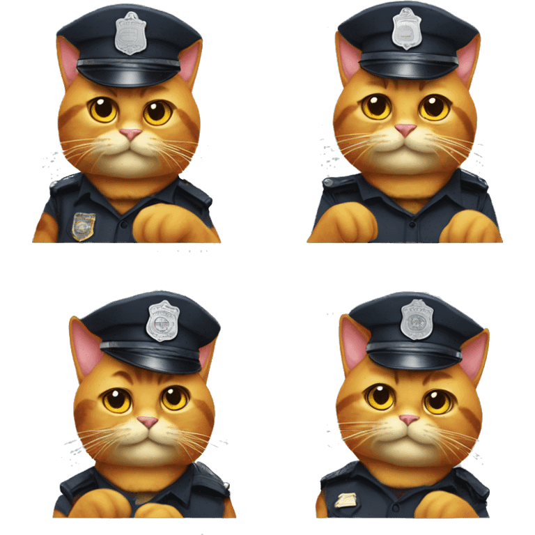 Garfield cat as police emoji