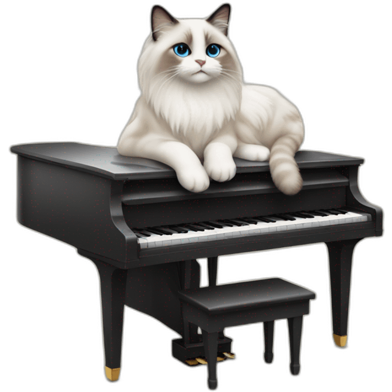 Ragdoll cat on piano emoji