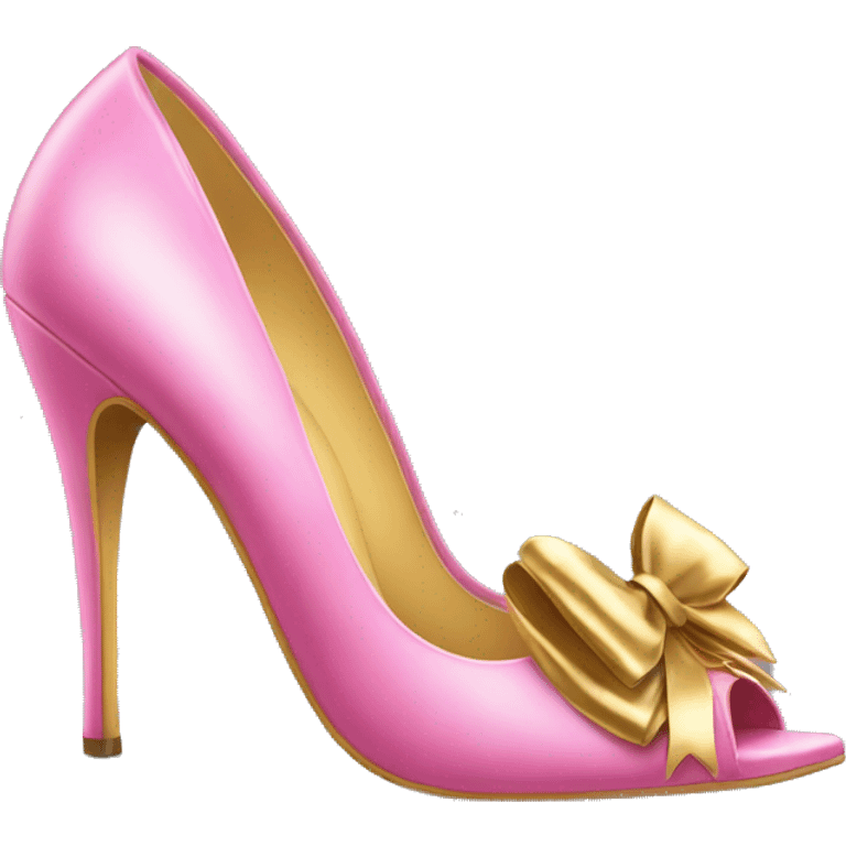 pink high heels with gold bow emoji