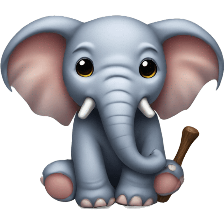 Elephant with bat emoji