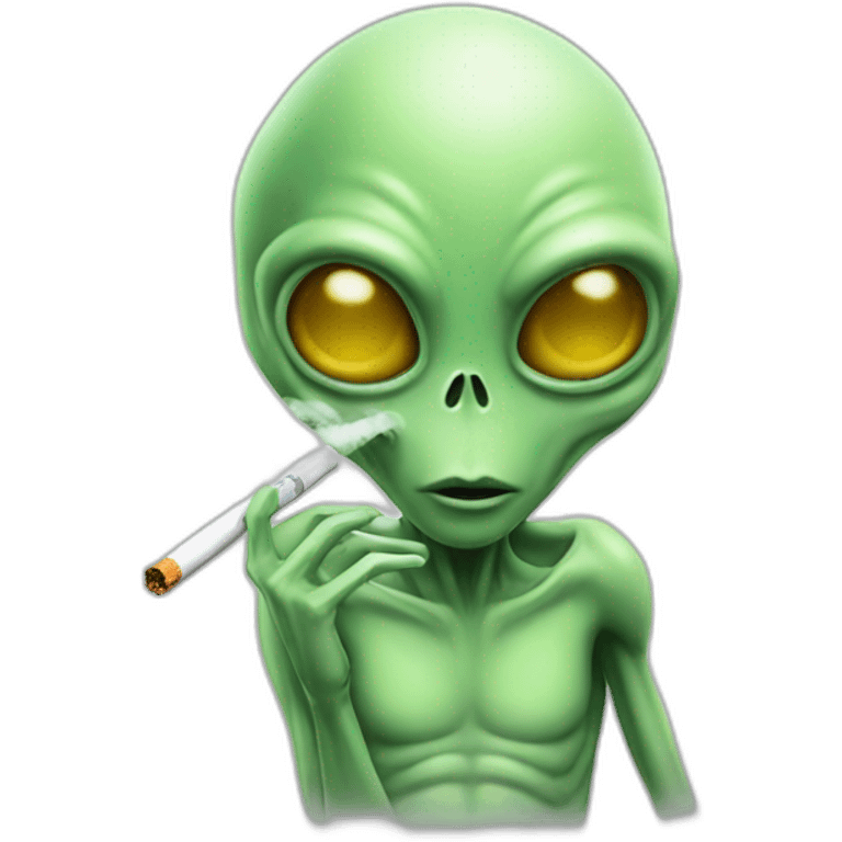 Alien qui fume une cigarette emoji