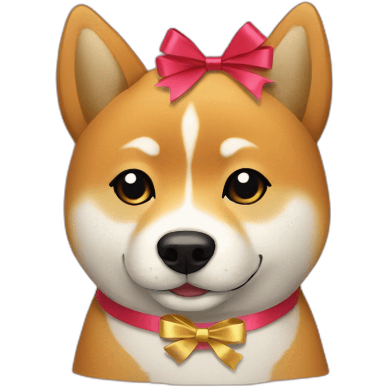 Shiba with a ribbon emoji