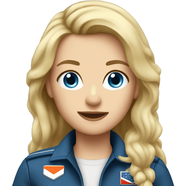 Female pilotblond long hair blue eyes emoji